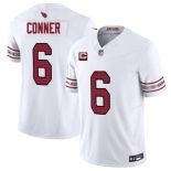 Men's Arizona Cardinals #6 James Conner White 2025 F.U.S.E. With 4-Star C Patch Vapor Untouchable Limited Football Stitched Jersey Men's Arizona Cardinals #6 James Conner White 2025 F.U.S.E. With 4-Star C Patch Vapor Untouchable Limited Football Stitched Jersey