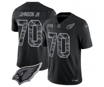 Men's Arizona Cardinals #70 Paris Johnson Jr. Black 2026 F.U.S.E. Salute to Service Limited Football Stitched Jersey