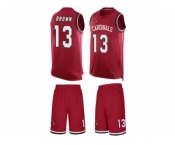 Men's Nike Arizona Cardinals #13 Jaron Brown Limited Red Tank Top Suit NFL Jersey