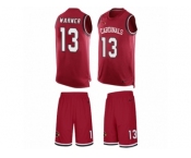 Men's Nike Arizona Cardinals #13 Kurt Warner Limited Red Tank Top Suit NFL Jersey