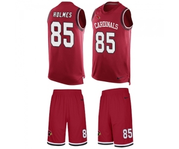 Men's Nike Arizona Cardinals #85 Gabe Holmes Limited Red Tank Top Suit NFL Jersey