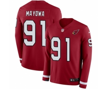 Men's Nike Arizona Cardinals #91 Benson Mayowa Limited Red Therma Long Sleeve NFL Jersey