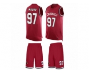 Men's Nike Arizona Cardinals #97 Josh Mauro Limited Red Tank Top Suit NFL Jersey