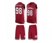 Men's Nike Arizona Cardinals #98 Corey Peters Limited Red Tank Top Suit NFL Jersey
