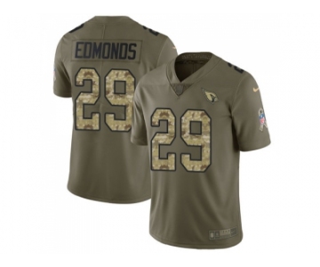 Nike Arizona Cardinals #29 Chase Edmonds Olive Camo Men Stitched NFL Limited 2017 Salute to Service Jersey