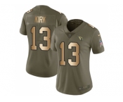 Women Nike Arizona Cardinals #13 Christian Kirk Olive Gold Stitched NFL Limited 2017 Salute to Service Jersey