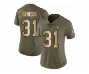 Women Nike Arizona Cardinals #31 David Johnson Limited Olive Gold 2017 Salute to Service NFL Jersey