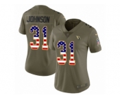 Women Nike Arizona Cardinals #31 David Johnson Limited Olive USA Flag 2017 Salute to Service NFL Jersey