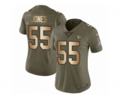 Women Nike Arizona Cardinals #55 Chandler Jones Limited Olive Gold 2017 Salute to Service NFL Jersey