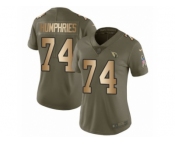 Women Nike Arizona Cardinals #74 D.J. Humphries Limited Olive Gold 2017 Salute to Service NFL Jersey