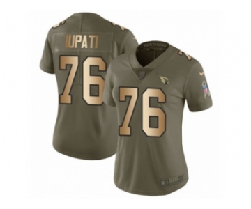 Women Nike Arizona Cardinals #76 Mike Iupati Limited Olive Gold 2017 Salute to Service NFL Jersey