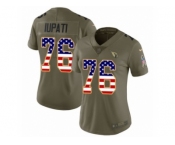 Women Nike Arizona Cardinals #76 Mike Iupati Limited Olive USA Flag 2017 Salute to Service NFL Jersey