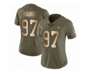 Women Nike Arizona Cardinals #97 Josh Mauro Limited Olive Gold 2017 Salute to Service NFL Jersey