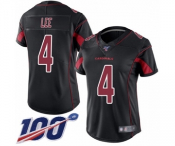 Women's Arizona Cardinals #4 Andy Lee Limited Black Rush Vapor Untouchable 100th Season Football Jersey