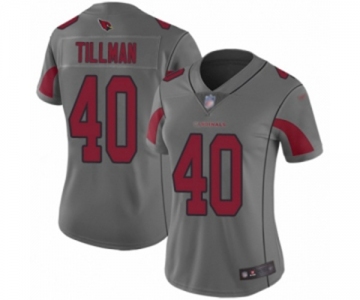 Women's Arizona Cardinals #40 Pat Tillman Limited Silver Inverted Legend Football Jersey