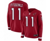 Women's Nike Arizona Cardinals #11 Larry Fitzgerald Limited Red Therma Long Sleeve NFL Jersey