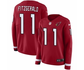 Women's Nike Arizona Cardinals #11 Larry Fitzgerald Limited Red Therma Long Sleeve NFL Jersey