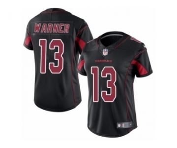 Women's Nike Arizona Cardinals #13 Kurt Warner Limited Black Rush NFL Jersey