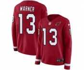 Women's Nike Arizona Cardinals #13 Kurt Warner Limited Red Therma Long Sleeve NFL Jersey