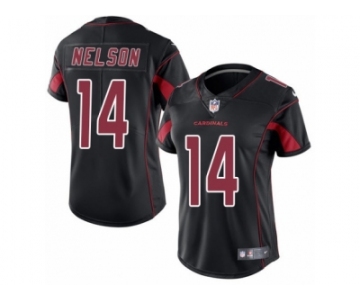 Women's Nike Arizona Cardinals #14 J.J. Nelson Limited Black Rush NFL Jersey