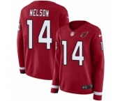 Women's Nike Arizona Cardinals #14 J.J. Nelson Limited Red Therma Long Sleeve NFL Jersey