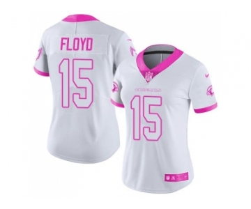 Women's Nike Arizona Cardinals #15 Michael Floyd White Pink Stitched NFL Limited Rush Fashion Jersey