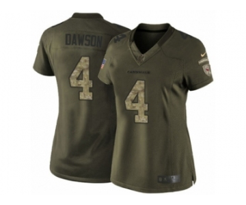 Women's Nike Arizona Cardinals #4 Phil Dawson Limited Green Salute to Service NFL Jersey