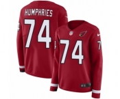 Women's Nike Arizona Cardinals #74 D.J. Humphries Limited Red Therma Long Sleeve NFL Jersey