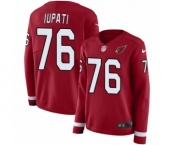 Women's Nike Arizona Cardinals #76 Mike Iupati Limited Red Therma Long Sleeve NFL Jersey
