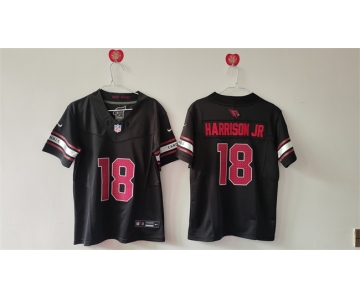 Youth Arizona Cardinals #18 Marvin Harrison Jr Black 2024 Draft F.U.S.E Vapor Untouchable Limited Stitched Football Jersey