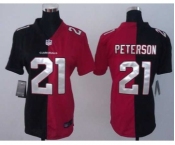 nike women nfl jerseys arizona cardinals #21 peterson red-black[nike split]