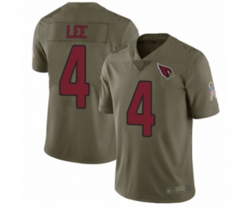 Youth Arizona Cardinals #4 Andy Lee Limited Olive 2017 Salute to Service Football Jersey