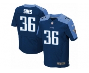 Men Nike Tennessee Titans #36 LeShaun Sims Elite Navy Blue Alternate NFL Jersey