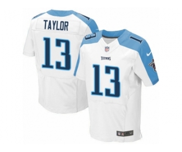 Men's Nike Tennessee Titans #13 Taywan Taylor Elite White NFL Jersey