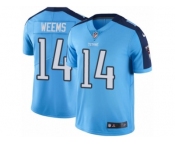 Men's Nike Tennessee Titans #14 Eric Weems Elite Light Blue Rush NFL Jersey