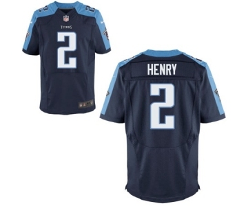 Men's Nike Tennessee Titans #2 Derrick Henry Elite Navy Blue Alternate NFL Jersey