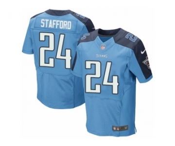 Men's Nike Tennessee Titans #24 Daimion Stafford Elite Light Blue Team Color NFL Jersey