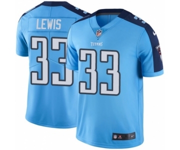 Men's Nike Tennessee Titans #33 Dion Lewis Elite Light Blue Rush Vapor Untouchable NFL Jersey
