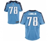 Men's Nike Tennessee Titans #78 Jack Conklin Elite Light Blue Team Color NFL Jersey