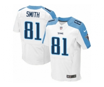 Men's Nike Tennessee Titans #81 Jonnu Smith Elite White NFL Jersey