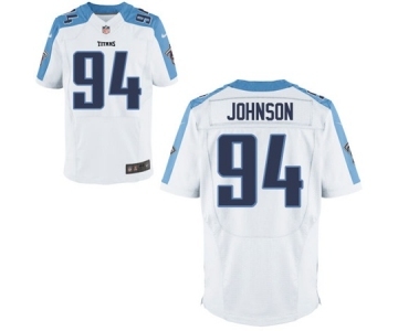 Men's Nike Tennessee Titans #94 Austin Johnson Elite White NFL Jersey