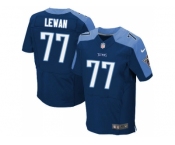 Men's Tennessee Titans #77 Taylor Lewan Navy Blue Elite NFL Jersey
