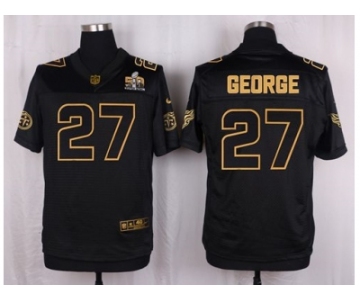 Nike Tennessee Titans #27 Eddie George Black Pro Line Gold Collection Jersey([Elite]