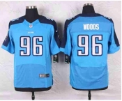 nike nfl jerseys tennessee titans #96 woods lt.blue[Elite]