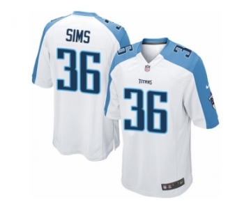 Men Nike Tennessee Titans #36 LeShaun Sims Game White NFL Jersey