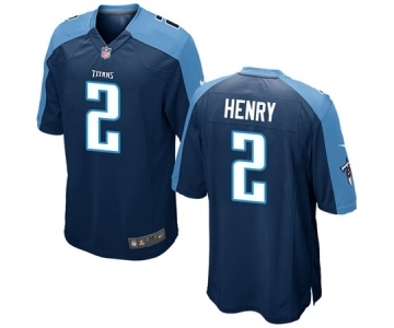 Men's Nike Tennessee Titans #2 Derrick Henry Game Navy Blue Alternate NFL Jersey