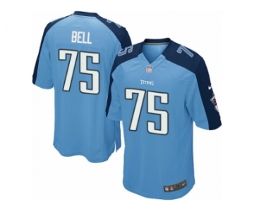Men's Nike Tennessee Titans #75 Byron Bell Game Light Blue Team Color NFL Jersey