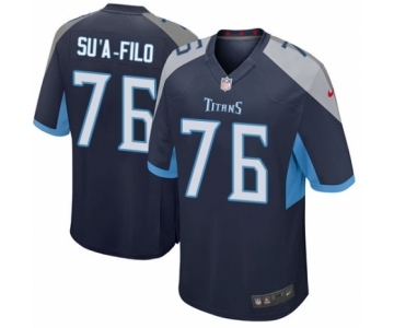 Men's Nike Tennessee Titans #76 Xavier Su'a-Filo Game Navy Blue Team Color NFL Jersey