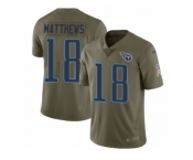 Men Nike Tennessee Titans #18 Rishard Matthews Limited Olive 2017 Salute to Service NFL Jersey