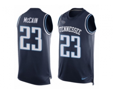 Men's Nike Tennessee Titans #23 Brice McCain Limited Navy Blue Player Name & Number Tank Top NFL Jersey